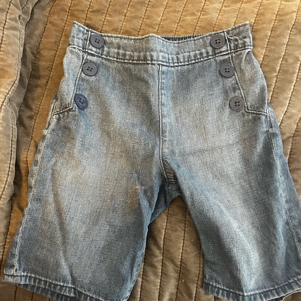 GAP Kids Blue Denim Shorts with Button Accents